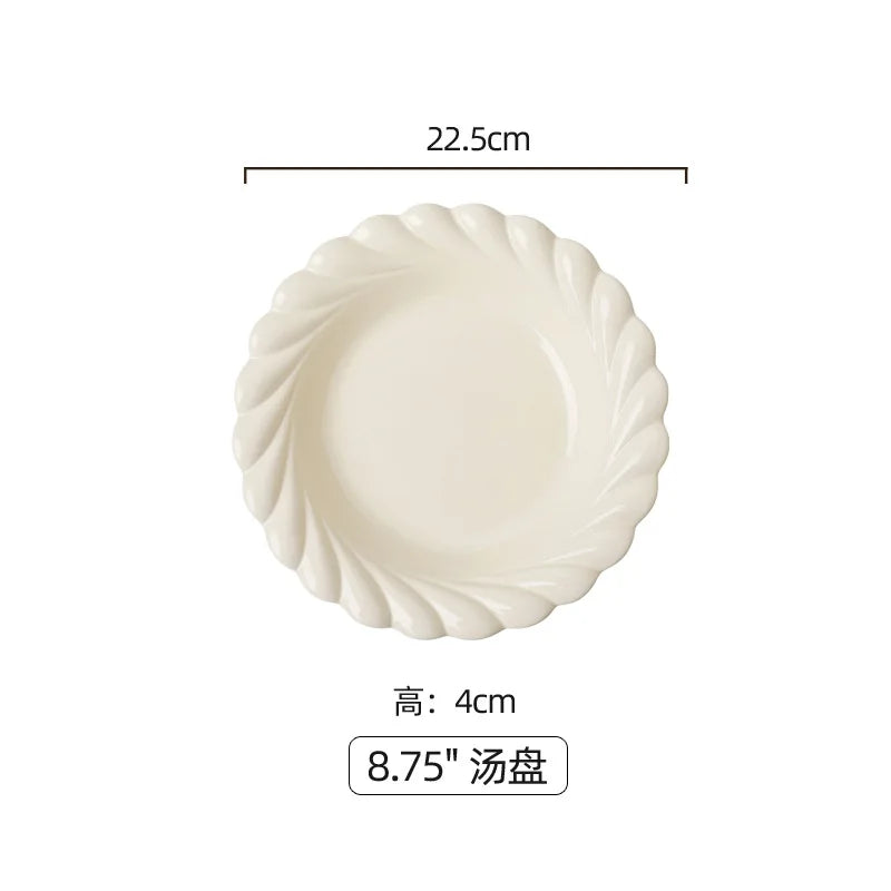 Early Spring Simple Dish Set Home Ins Wind Ceramic Tableware Light Luxury Modern Good Vibrations