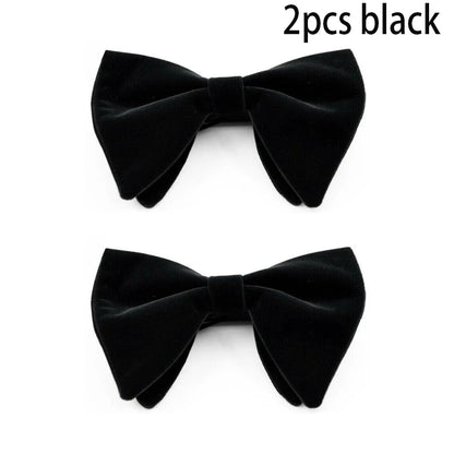 Mens Oversized Bow Tie Solid Velvet Bowtie Wedding Party Tuxedo Adjustable Necktie Big Bow Tie Good Vibrations