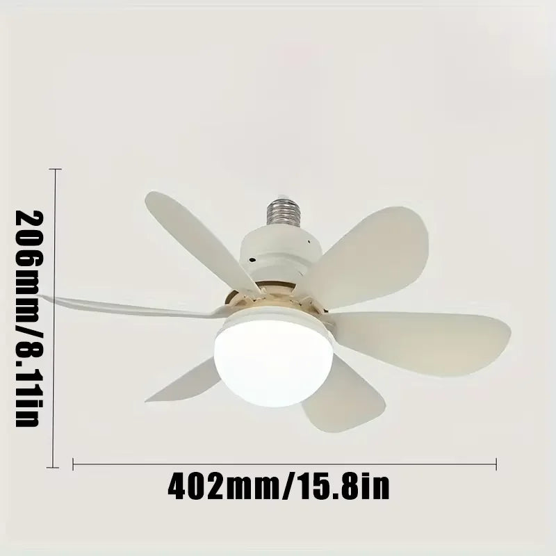 Socket Fan Light With Remote Control Dimmable LED White Socket Ceiling Fan E27 Socket Bulb Bedroom Kitchen Fan Light Good Vibrations