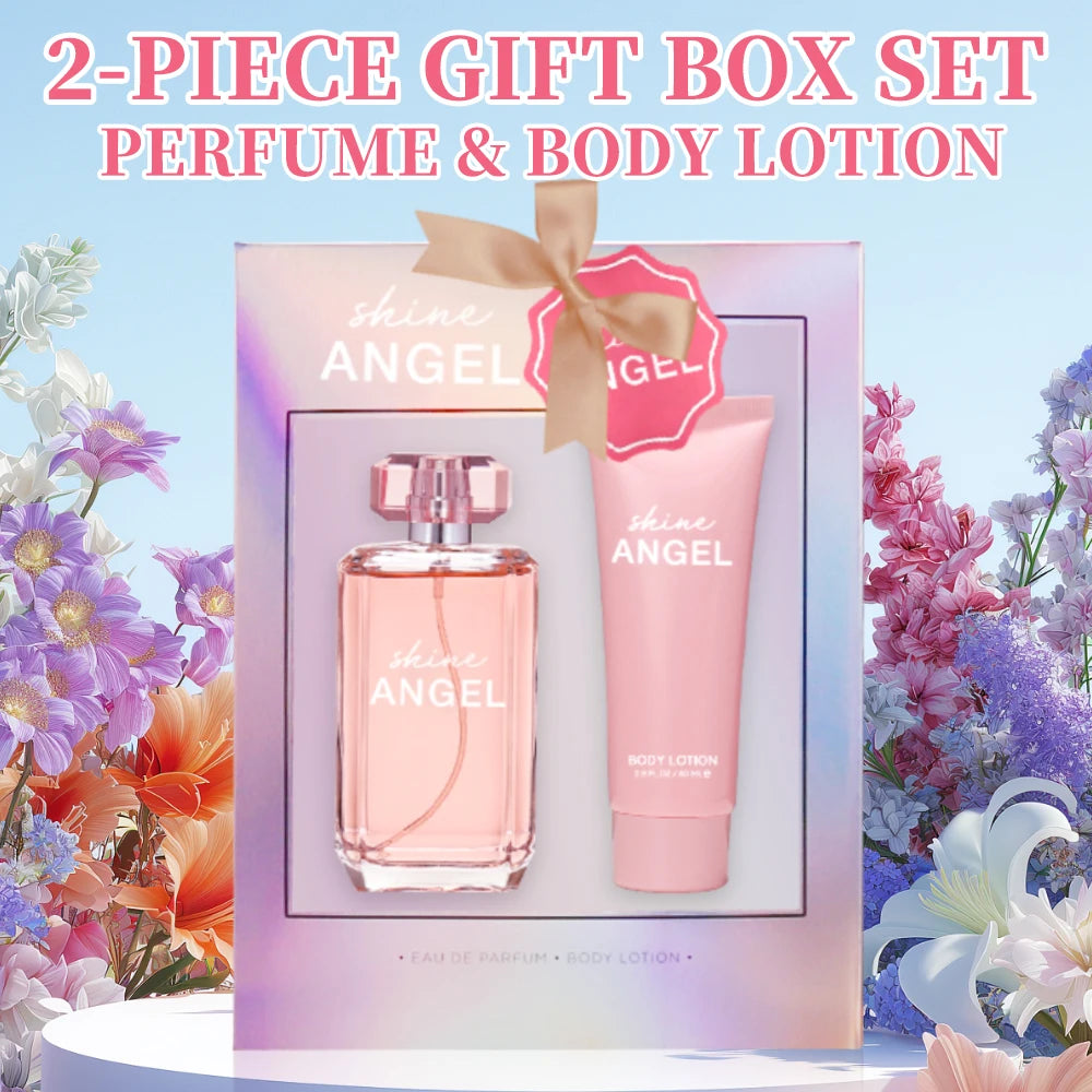 Eau de Parfum Spray and Body Lotion Gift Set Women's Fragrance Sets 3.4 Oz EDP Spray 2.8 Oz Body Cream Shine Angel 2 Pcs Gifts Good Vibrations