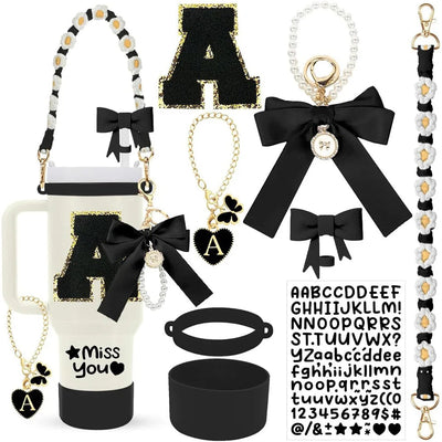 8Pcs Cup Accessories Including Straw Topper,Silicone Prorective Boot,Cup Charm,Stickers and Handle Strap for 40oz Tumbler Cup