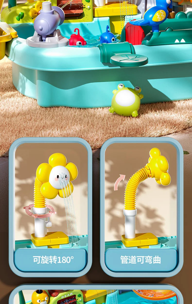 Children's kitchen toys electric fun water play water wash basin fishing dishwashing home role-playing baby early education toy Good Vibrations