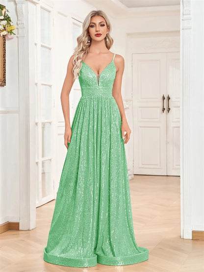 Elegant Sexy Backless Sequins Evening Dress Long 2025 Mermaid Formal Gown Women Wedding Party Dresses Caicktail Graduation  Prom Good Vibrations