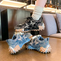 Women Sports Shoes Trend 2024 Rhinestone Sneaker Tennis Female Casual Mirror Luxury Designer Elegant Fashion Shoes for Women Good Vibrations