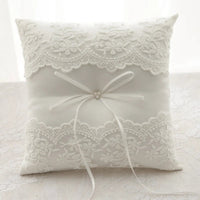 20x20cm White Lace Wedding Ring Pillow Bridal Bearer Pillow Cushions Wedding Marriage Ceremony Decoration Supplies Good Vibrations