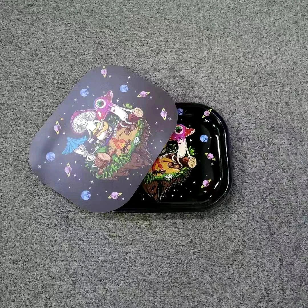 1Pc Rolling Tray Tobacco Cigarette Paper Accessories Trays Magnetic Lid Smoking Grinder Storage Metal Plate 18x14CM Good Vibrations Adult Super Store