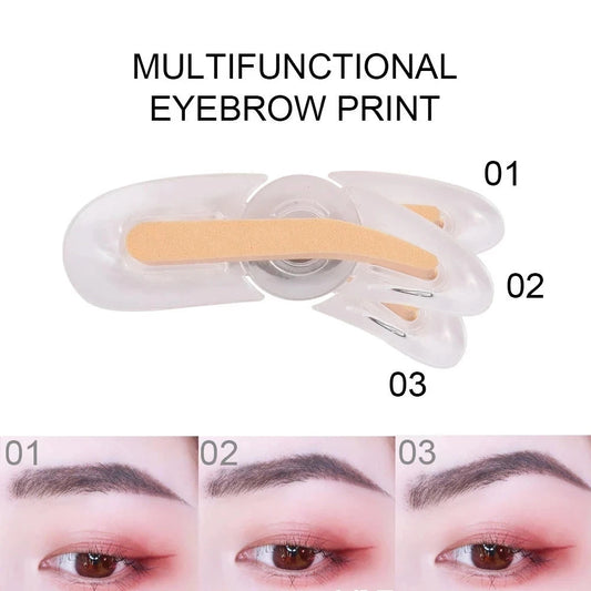 1pcs Adjustable Eyebrow Template Stamp Sponge Stencils Two-color Eyebrow Powder With Eyebrow Brush EyeBrow Palette Eye Brow Tool Good Vibrations