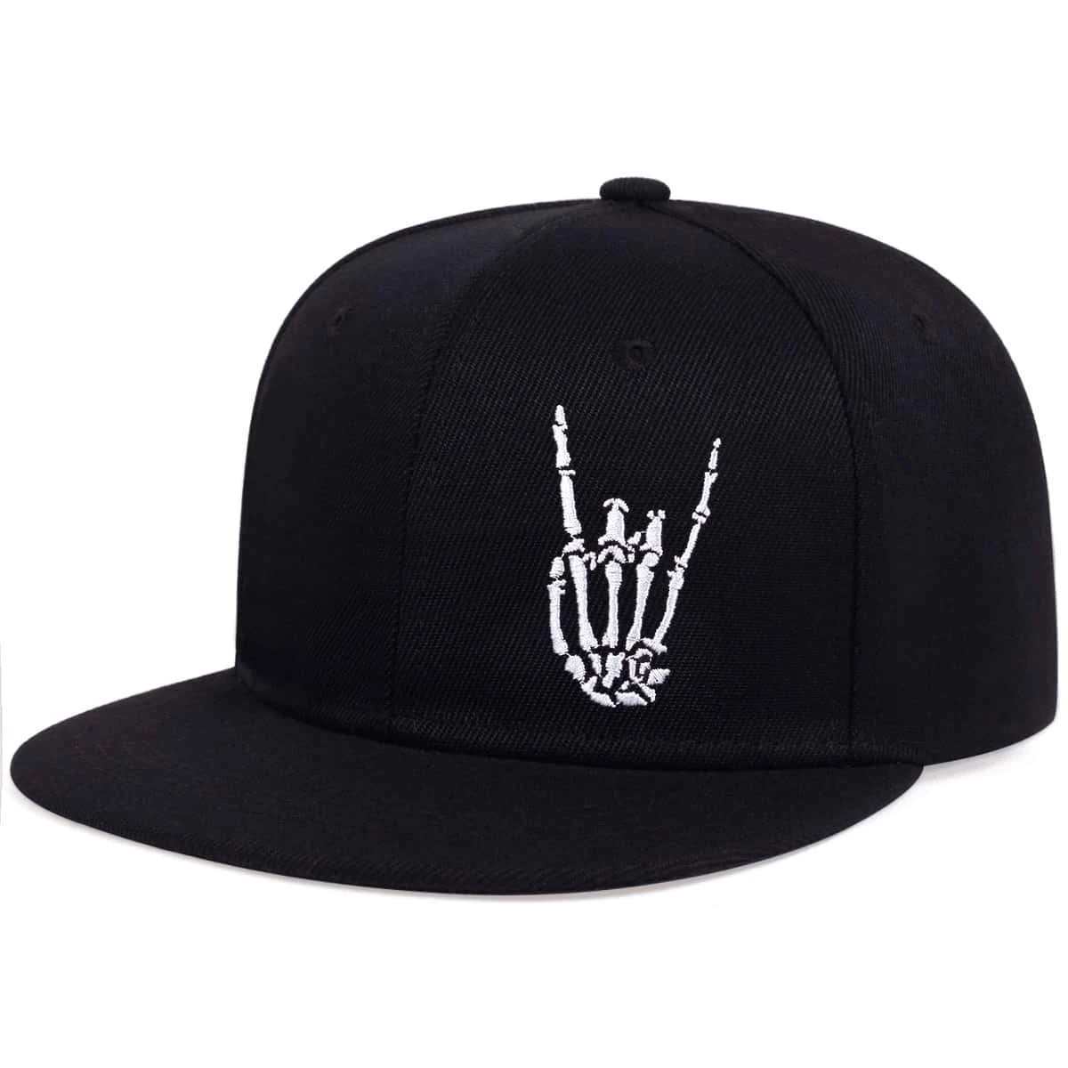 Unisex Skeleton Fingers Embroidery Hip-hop Hats Spring Autumn Outdoor Adjustable Casual Baseball Caps Sunscreen Hat Good Vibrations
