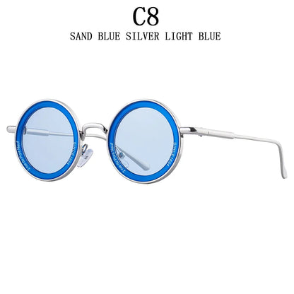 2025 Steampunk Sunglasses For Men Fashion Round Punk Sunglasses Vacation Oculos Outdoor Glasses Vintage Designer Trending Lentes Good Vibrations