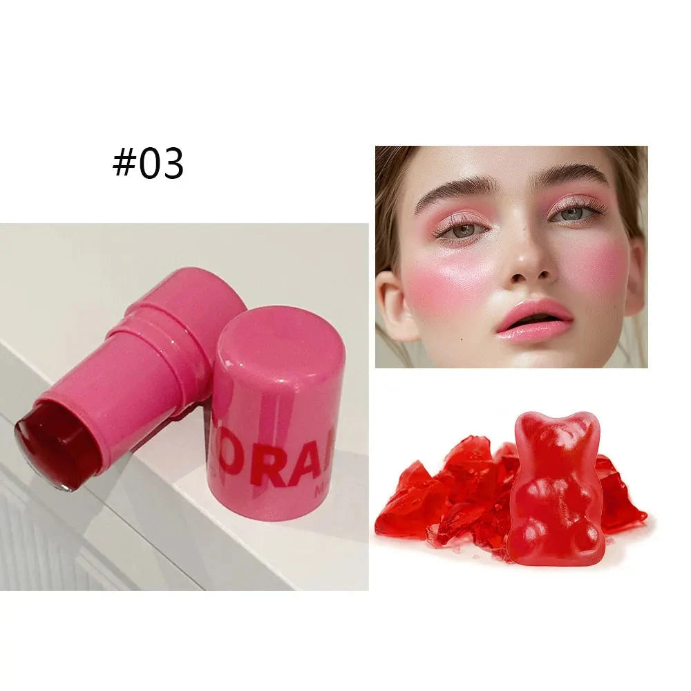 Jelly Blush Lip Gloss Stick for Lazy People to Contour, Even Skin Tone, Brighten and Color, Easy to Apply for Both Lips and Face Good Vibrations