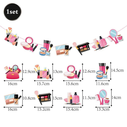 Spa Makeup Party Decorations Happy Birthday Banner Balloons Cake Topper for Girls Women Makeup Birthday Spa Party Decor Supplies Good Vibrations