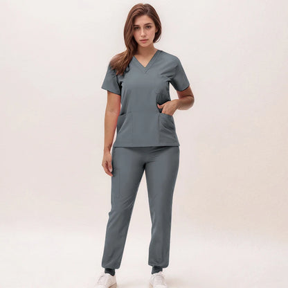 2025 New Nurse Uniforms V-neck Top Jogger Pants Scrub Sets Surgical Workwear Dentist Nursing Suit Hospital Doctor Outfit S21 Good Vibrations