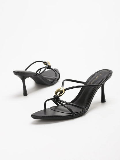 Women's fashionable, elegant, comfortable, simple and versatile high heels, peep-toe breathable slip-on stilettos. Good Vibrations