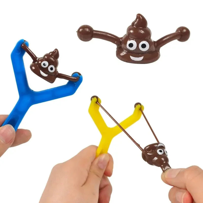 12PC Funny Poo Launcher Tricky Slingshot Children Toys Kids Birthday Party Gifts Wedding Gifts For Guests Christmas Party Favors Good Vibrations