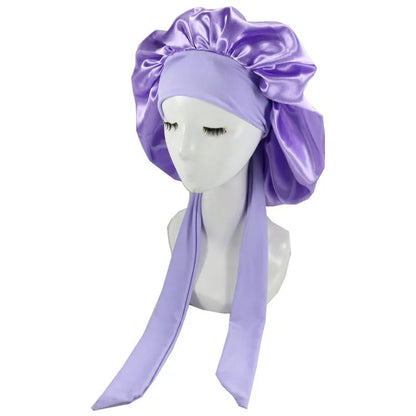 Women Satin Solid Sleeping Hat Night Sleep Cap Hair Care Bonnet Nightcap For Women Men Unisex Cap Bonnet De Nuit Shower Turban Good Vibrations