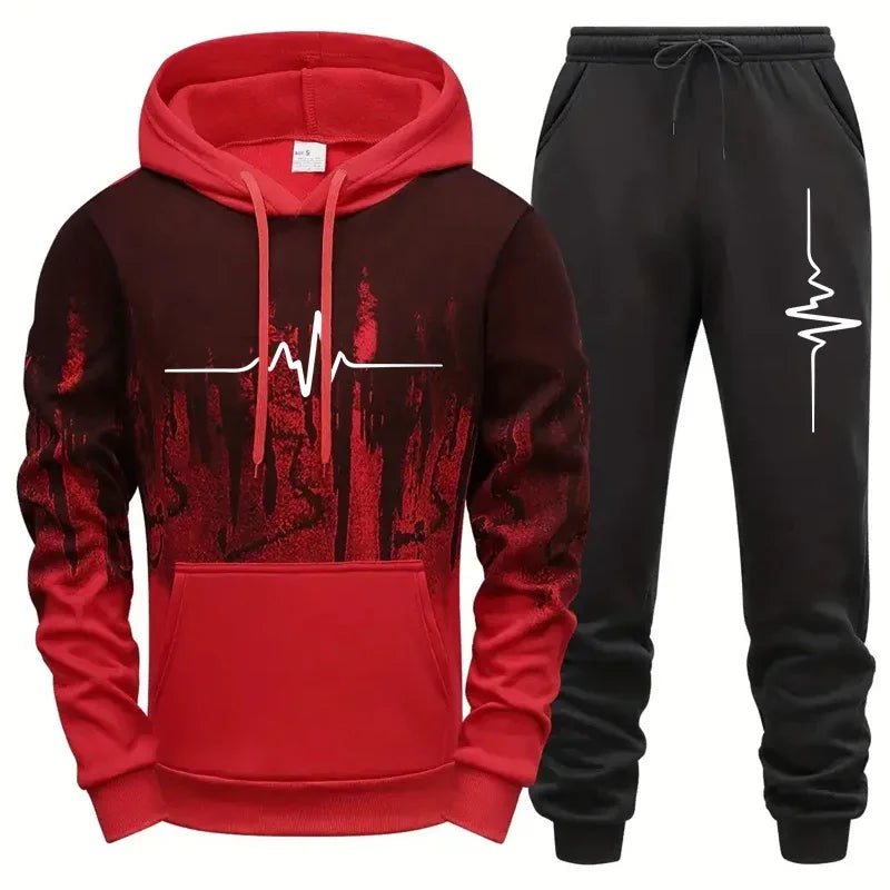 High Quality Men's Tracksuit Casual Jogging Men Versatile Sweatshirts Sweat Pants Fashion Comfort Daily Sports Simple Hoodie Set Good Vibrations