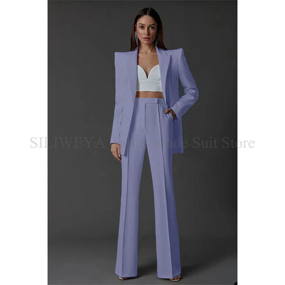 Vintage Women Wedding Suits Set 2 Pcs Blazer+Pants Formal Pantsuit Business Office Slim Fit  Peaky Blinders Takım Elbise Good Vibrations