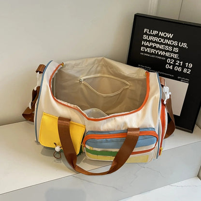 Travel Bag, Duffel Bag Cosmetics Bag, Professional Fitness Bag, Yoga Swimming Training Backpack, Satchel Shoulder Crossbody Tote Bag, Suitable for Men and Women Good Vibrations