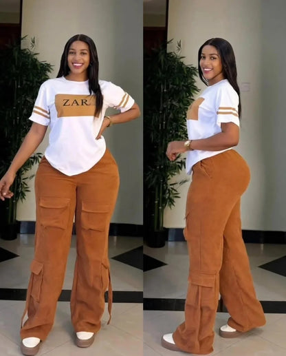 Casual Printed Multi-Pocket Workwear Set Free Shipping Women's Skirt Suiting Ensemble from Mainland China AE Stock Brand Good Vibrations