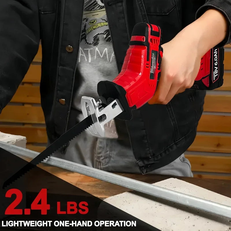 Milwaukee 18V Cordles Metal Pipe Cutting Saw  Electric Reciprocating Saw Wood  Electric Cutting Saw Tool with M18  Battery Good Vibrations