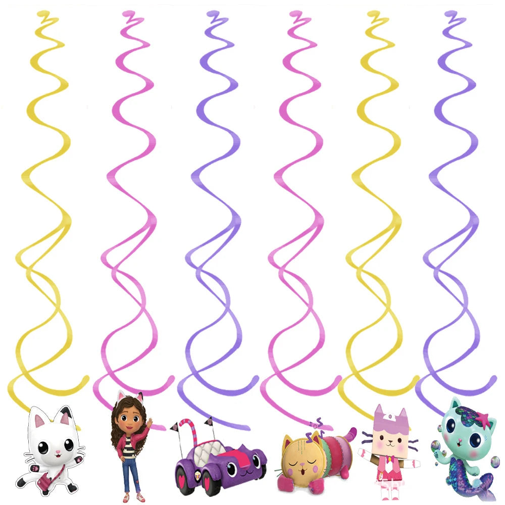 Gabby Doll House Birthday Party Decoration Cat Cutlery Cup Plate Stickers Baby Shower Children's Party Balloon DIY Toy Supplies Good Vibrations