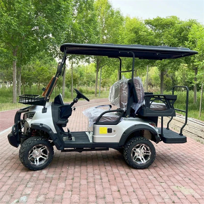 Electric Golf Cart Utility Vehicle 4 Wheels 48V 60V 72V Lithium Battery Off-Road Adult with Rain Cover Golf Buggy Cart Good Vibrations
