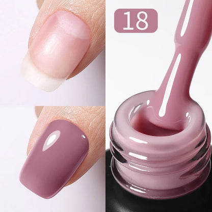 BORN PRETTY 15ml Milky Pink Rubber Base Gel Nail Polish Glitter Semi-Permanent Varnish Soak Off Self Leveling UV LED Polish Good Vibrations