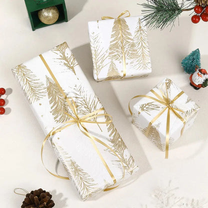 1roll Gift Wrapping Paper Christmas Gift Wrapping Paper ChristmasTree Pattern Handmade Paper Flower Bouquet Packaging Paper Good Vibrations
