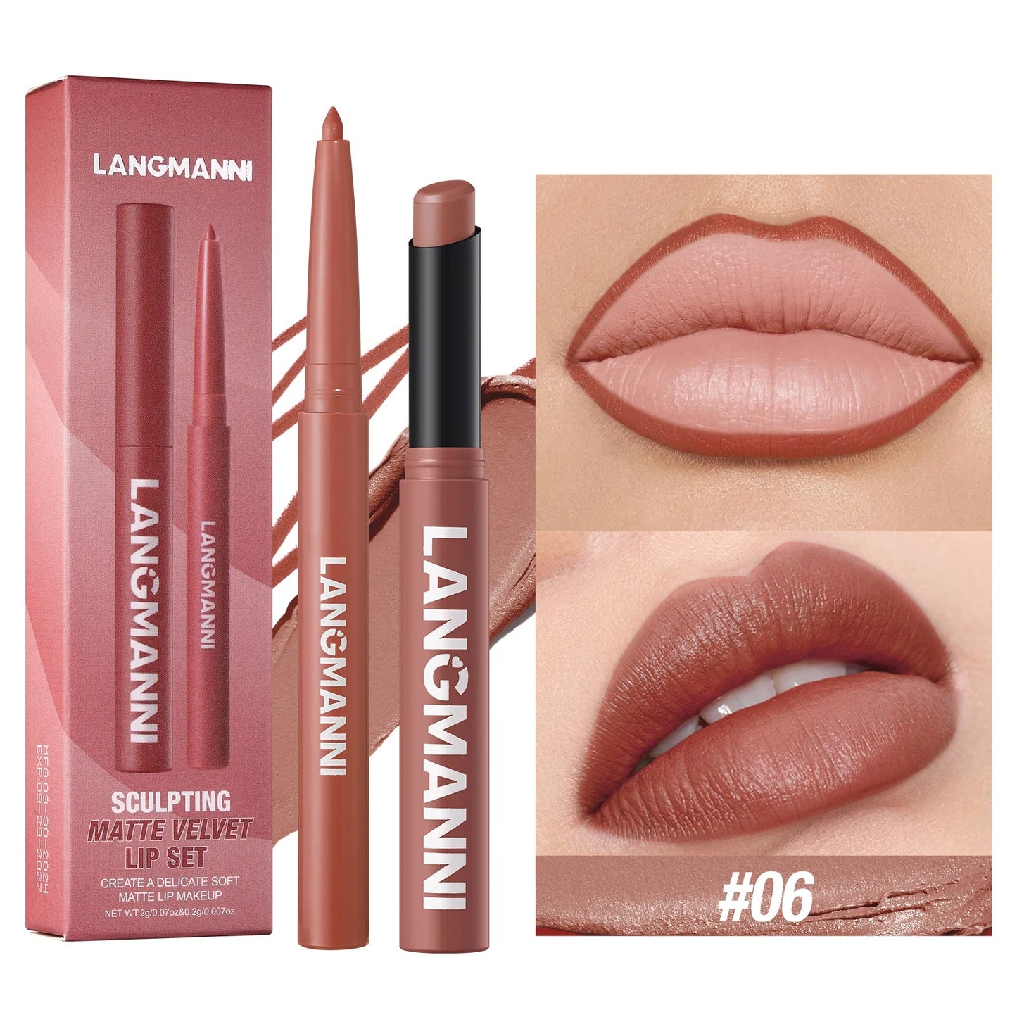 Integrated waterproof lipliner+lipstick lipstick lipstick set,no smudge,no fade,no cup,durable,easy to create a perfect makeup! Good Vibrations