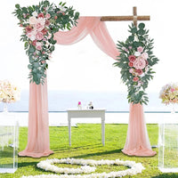 2pc Rose Artificial Flower Wedding Arch Flower Arrangement Country Wedding Ceremony Floral Garland Reception Backdrop Decoration Good Vibrations