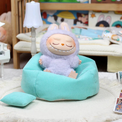 Labubu Doll Sofa for Labubu Mini Lazy Sofa Bed V1 V2 V3 DIY Clothing Accessories Cute Doll Cushion Children's Toy Gift Good Vibrations