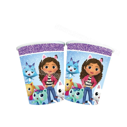 Gabby Dollhouse Birthday Party Supplies Kids Disposable Tableware Backdrop Cake Decoration Girl Baby Shower Numbers Balloon Gift Good Vibrations
