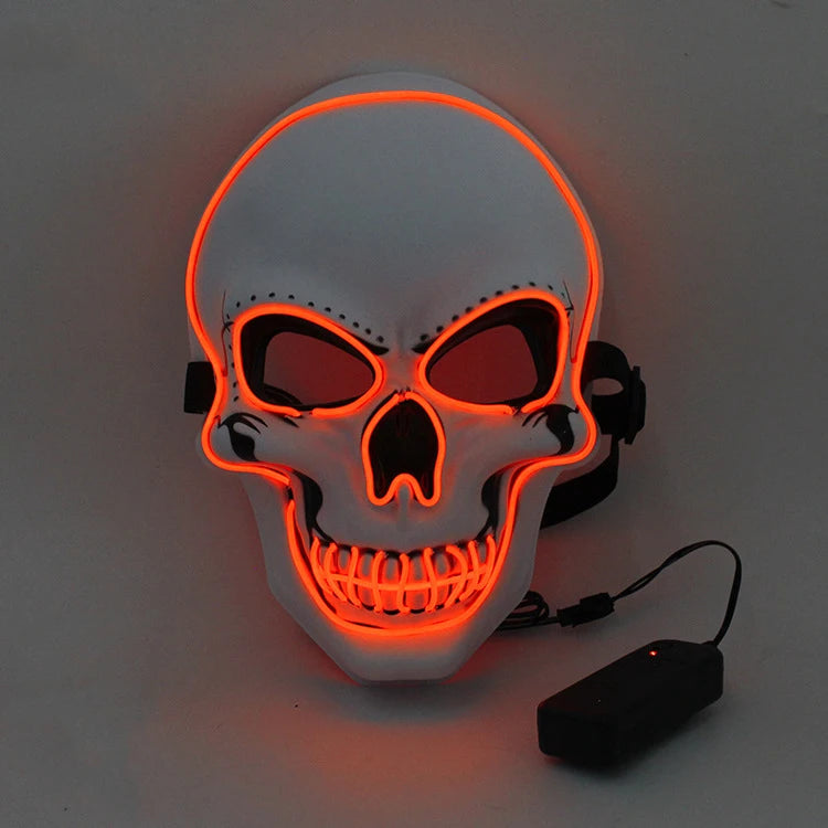 Halloween Horror Skull Mask LED Cold Light Mask LED Halloween Mask Cosplay Mask Halloween Party Decoration Luminous Skull Masks Good Vibrations
