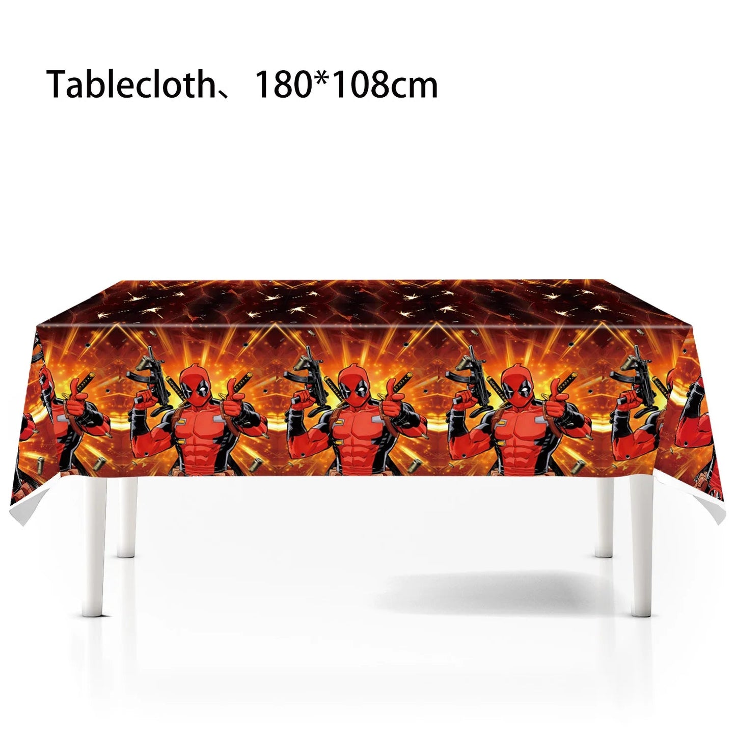 Superhero Deadpool Birthday Party Decor Disposable Tableware Plate Tablecloth Cake Topper Banner Wolverine Boy Kid Party Supplie Good Vibrations