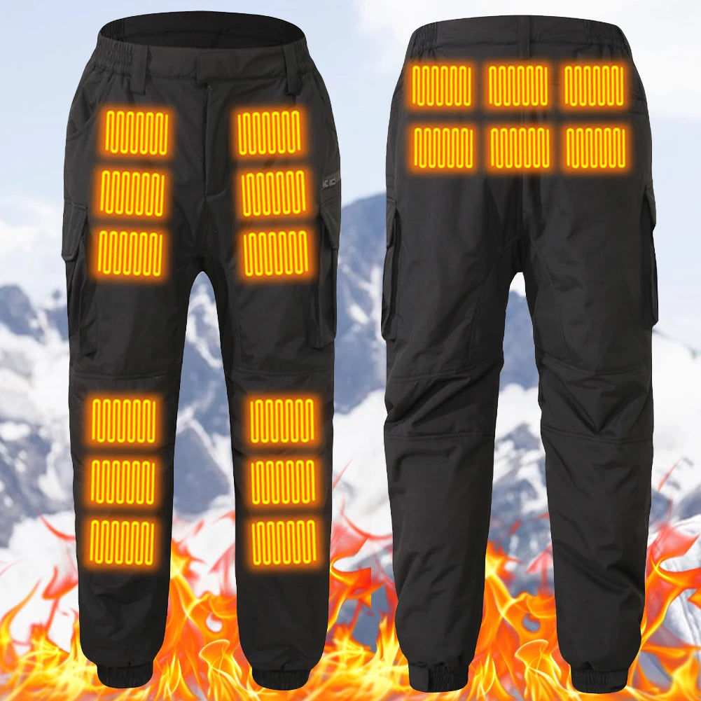 18 Heated Pants Men Women USB Electric Heating Trousers Thickened Warming Heating Leggings Camping Thermal Heated Clothes Good Vibrations