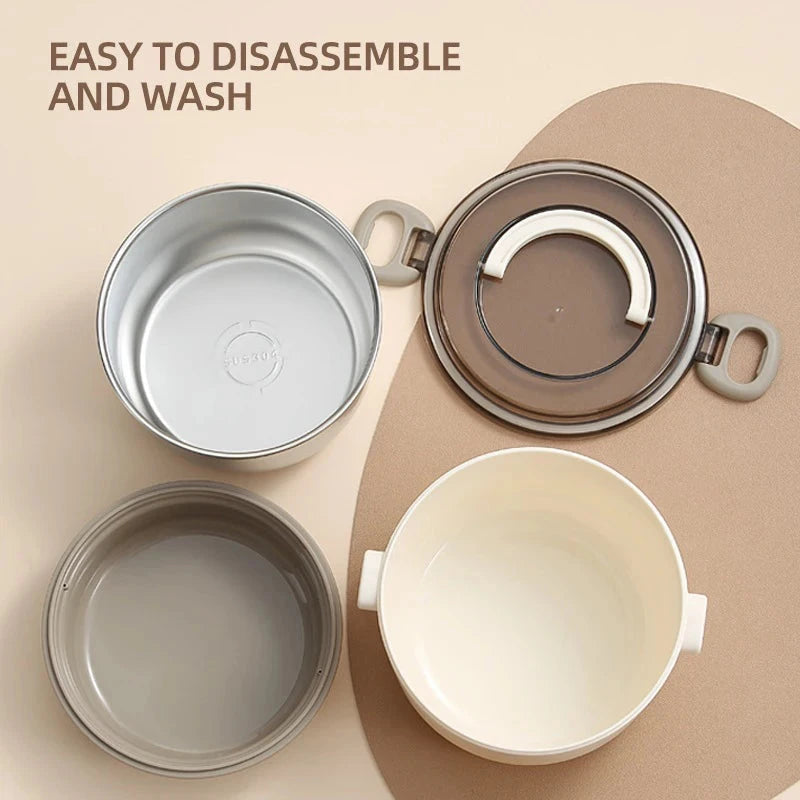 Food Thermal Jar Insulated Soup Thermos Bottles Stainless Steel Lunch Box Drinking Cup Bento Lunch Box Women Hot Food Container Good Vibrations