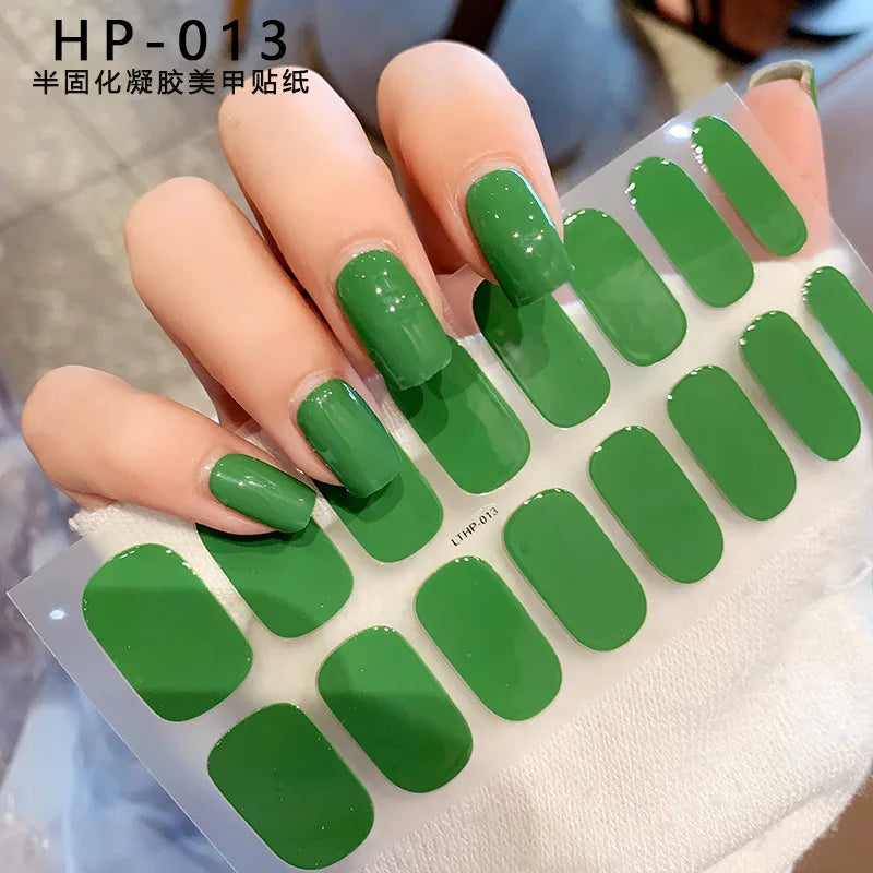UV Semi-Cured Gel Nail Wraps Stickers Strips French Long Lasting Full Cover LED Gel Semi Cured Nail Sliders For Nail Extension & Good Vibrations
