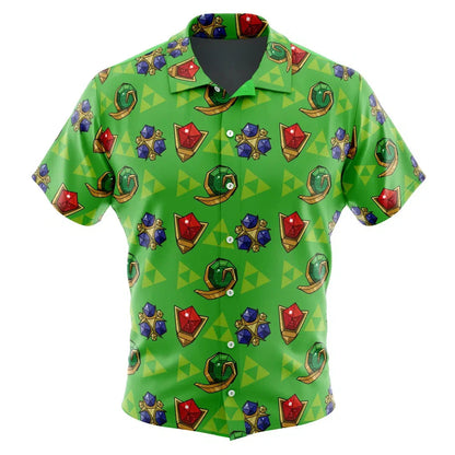 Zelda Spiritual Stones Zelda Button UpHawaiian ShirtFashion Trend Breathable Loose Versatile Casual Sports Summer Men Good Vibrations
