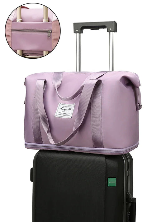 Carry On Travel Duffle Bag  Waterproof Sports Gym Tote Bags for Women Large Capacity Storage Luggage Handbag Good Vibrations