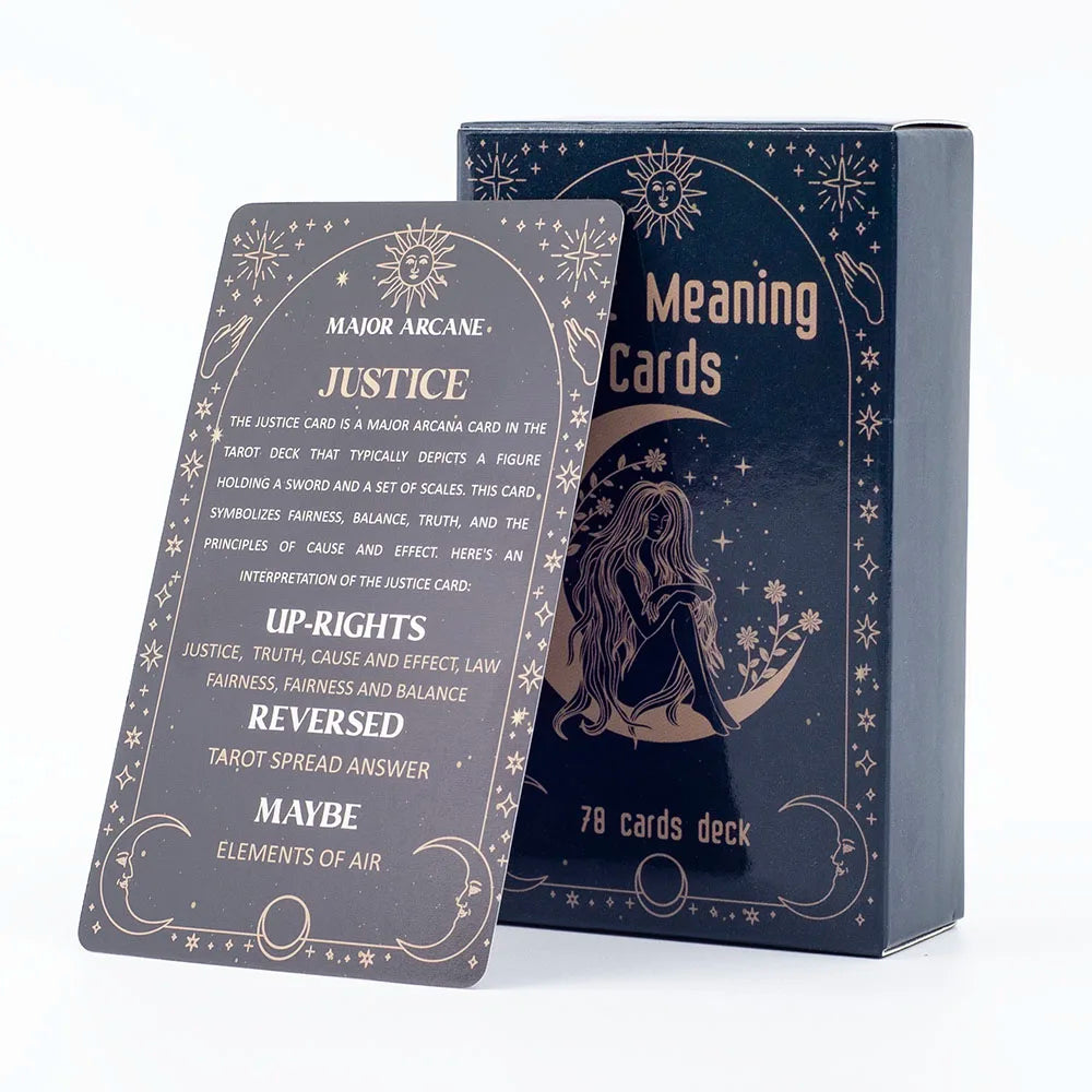 Meaning Tarot Cards 78 Cards Deck English Visions Divination Edition Board Game for Beginners Pocket Size Tarot Learning Deck Good Vibrations