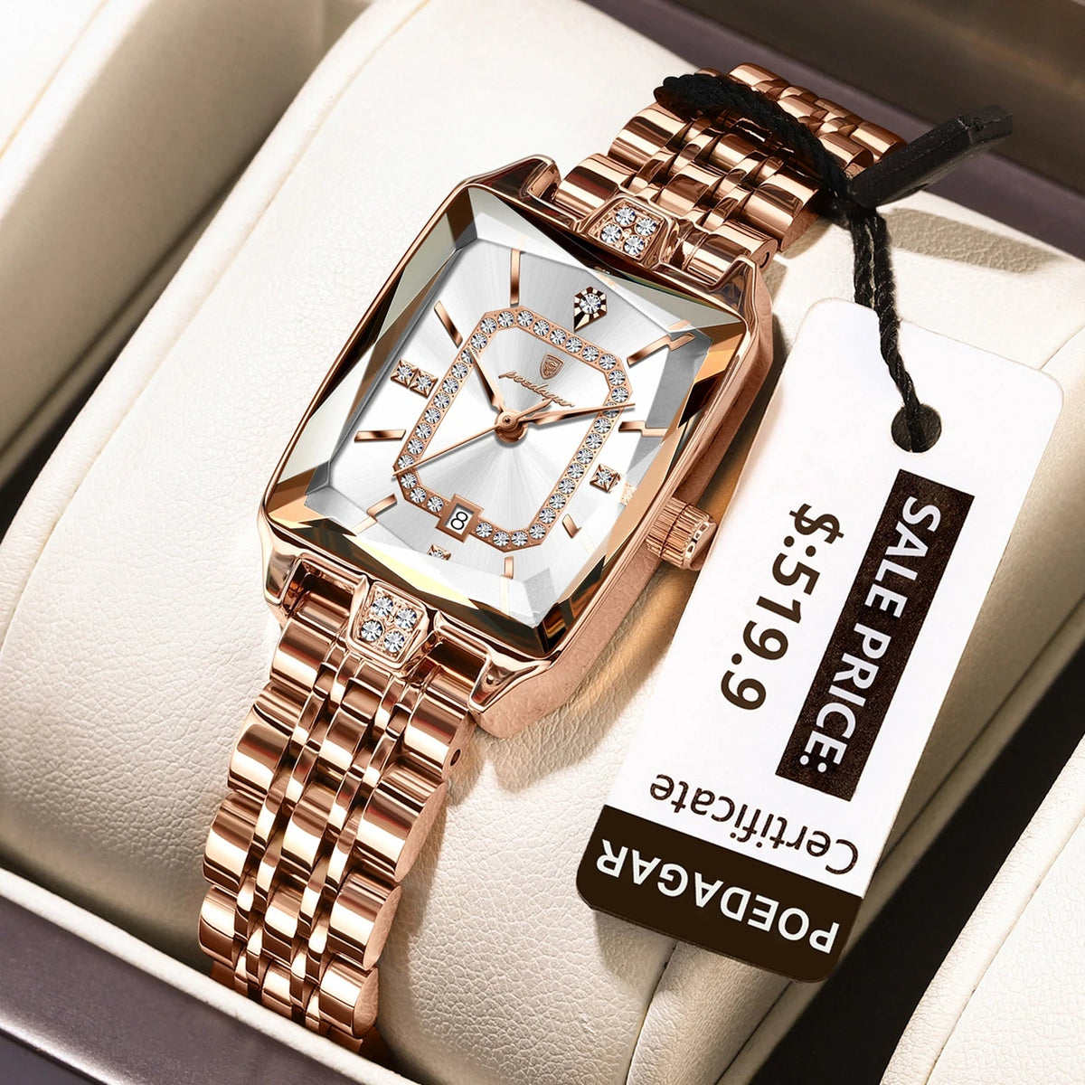 POEDAGAR Luxury Watch For Woman Waterproof Calendar High Quality Ladies Watch Stainless Steel Quartz Women's Watches Elegant+Box Good Vibrations