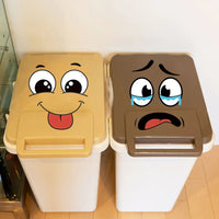 4 sheets/Set Cartoon Face Stickers,Self-Adhesive, Plastic Surface Compatible,Home Decoration Suitable for Trash Can, oilet Decor Good Vibrations