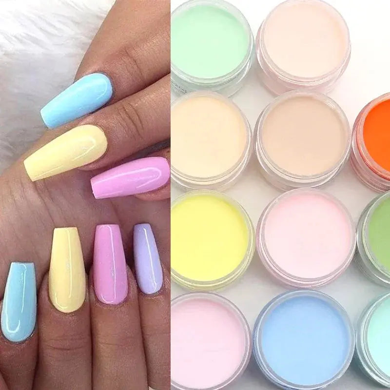 15g Acrylic Powder Light Color Carving Nail Polymer Tip Extension Crystal Powders Manicure Professional Nails Art Accessories Good Vibrations