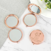 Wedding Favors for Guests Personalized Pocket Mirrors Wedding Souvenirs Customized Rose Gold Metal Compact Mirrors Good Vibrations