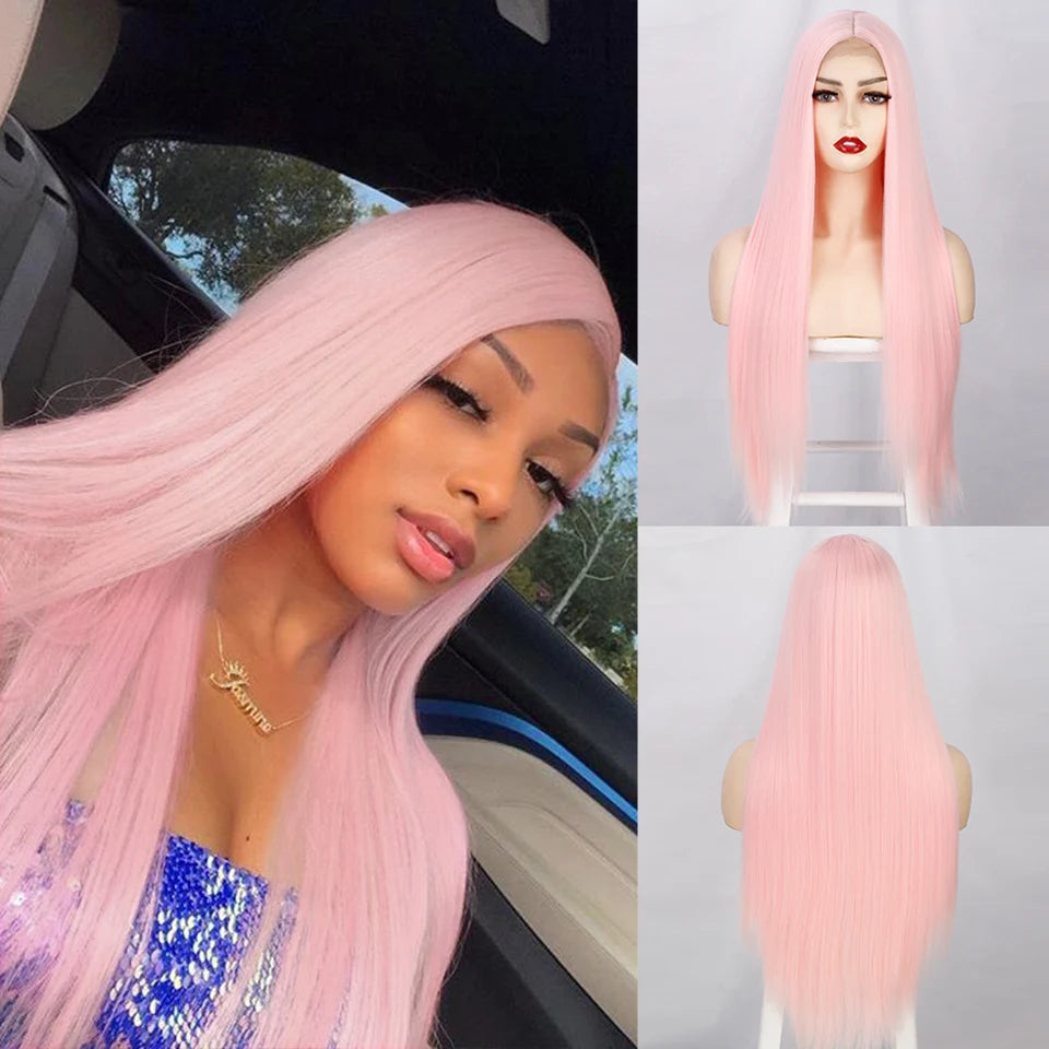 I's a wig Long Straight White Cosplay Wigs Synthetic Wigs for Women 60 613 Blonde Grey Pink Black Color for Daily Party Lolita Good Vibrations