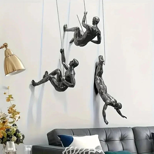 Retro Climbing Man Series Statue Wall Decoration Unique Touch Creative Climbing Statue Pendant Party Decoration Good Vibrations