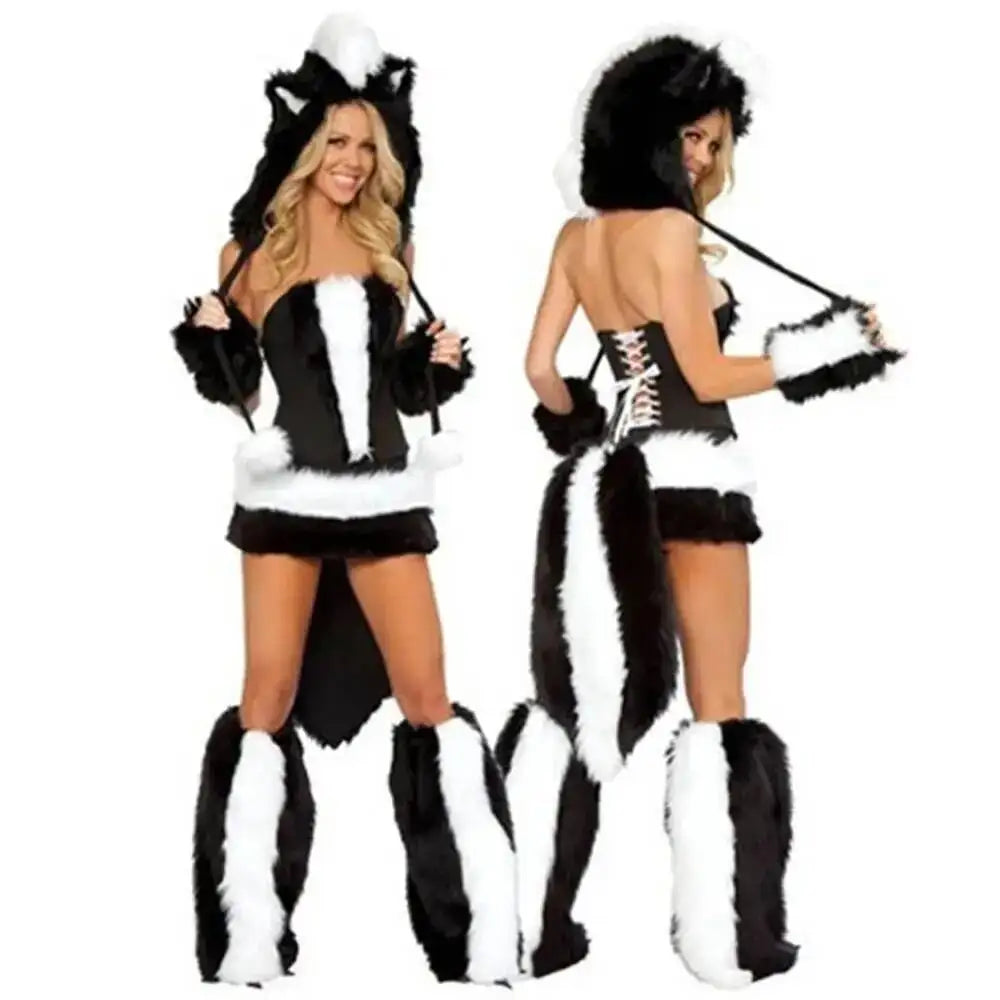 Adult Leopard Fox Cat Girl Cosplay Costume Halloween Costumes Women Fancy Party  Dress Up Deluxe Plush Monster Animal Costume Good Vibrations