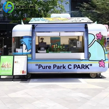 Heavy Duty Customized Street Mobile Food Truck Trailer for Street Vending Ice Cream Pizza Bbq Food Trailer with Warranty Good Vibrations