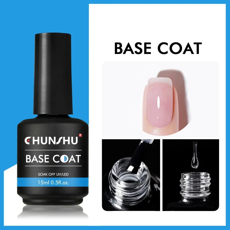 CHUNSHU 6 IN 1 Extension UV Gel Polish In A bottle Builder Nail Gel Rubber Base Coat Semi Permanent Nails Art Self-leveling 15ML Good Vibrations