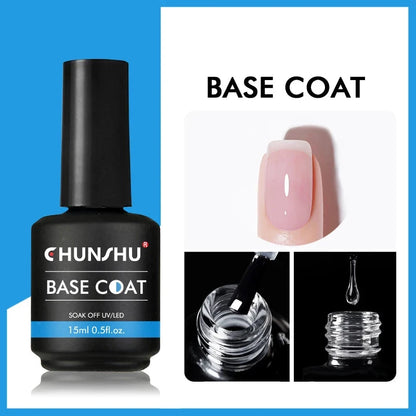 CHUNSHU 6 IN 1 Extension UV Gel Polish In A bottle Builder Nail Gel Rubber Base Coat Semi Permanent Nails Art Self-leveling 15ML Good Vibrations